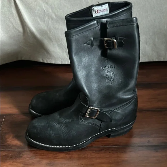 Chippewa Men's Black Leather Boots - Picture 3 of 11